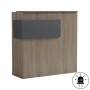 Γραφείο reception Optima pakoworld με led sonoma-ανθρακί 110x40x110εκ