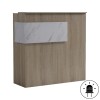 Γραφείο reception Optima pakoworld με led sonoma-λευκή όψη μαρμάρου 110x40x110εκ