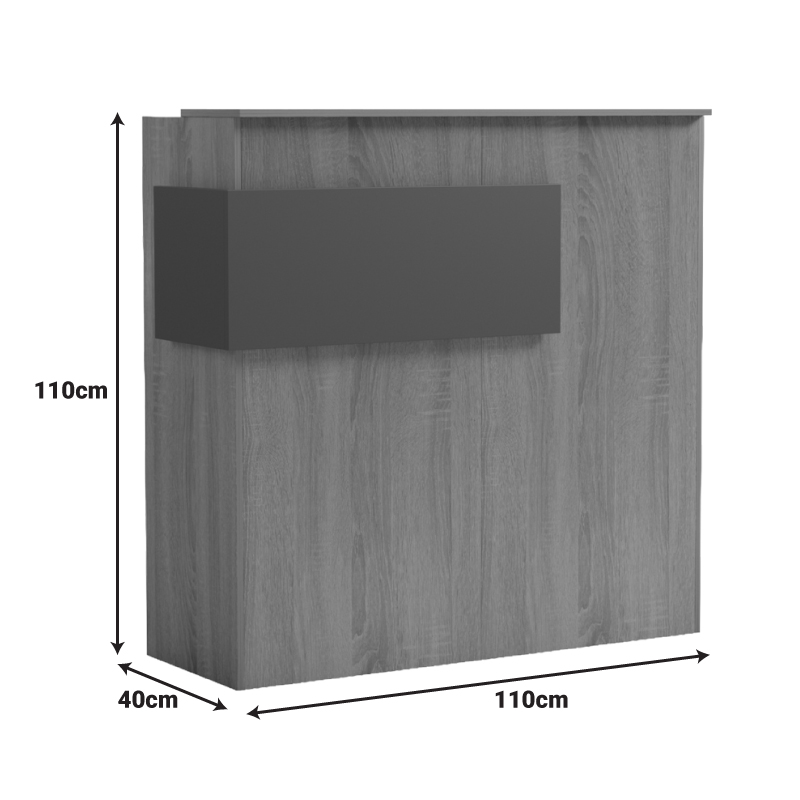 Γραφείο reception Optima pakoworld με led λευκό-sonoma 110x40x110εκ