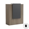Γραφείο reception Zowel pakoworld με led sonoma-ανθρακί 90x40x110εκ