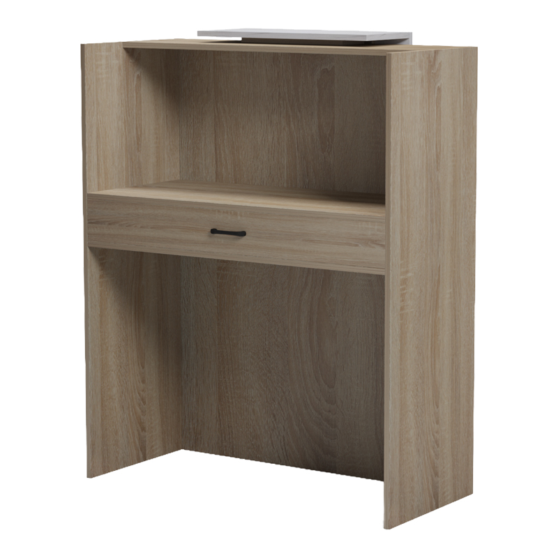 Γραφείο reception Zowel pakoworld με led sonoma-λευκή όψη μαρμάρου 90x40x110εκ