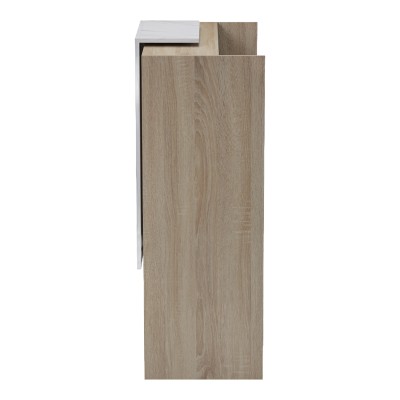 Γραφείο reception Zowel pakoworld με led sonoma-λευκή όψη μαρμάρου 90x40x110εκ