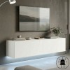 Έπιπλο τηλεόρασης επιτοίχιο με Led Rival pakoworld λευκό 120x35x30εκ