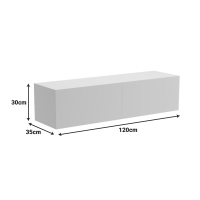 Έπιπλο τηλεόρασης επιτοίχιο με Led Rival pakoworld ανθρακί 120x35x30εκ