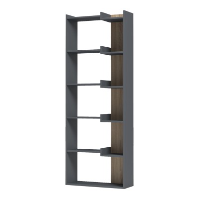 Βιβλιοθήκη Corpus pakoworld ανθρακί-sonoma 61x22x162εκ