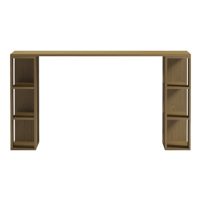 Γραφείο με ραφιέρα Colmar pakoworld σε ανοιχτό καρυδί 140x60x75εκ