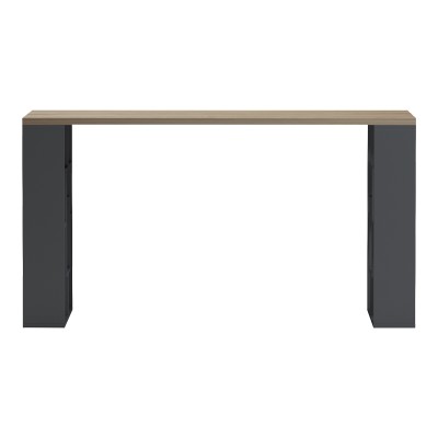 Γραφείο με ραφιέρα Labirent  pakoworld ανθρακί-sonoma 140x60x75εκ