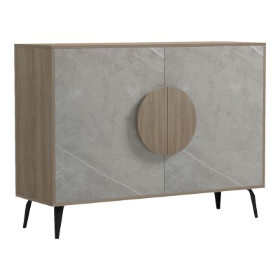 Μπουφές Gora pakoworld sonoma-μπεζ οψη μαρμαρου 110x35.5x82εκ