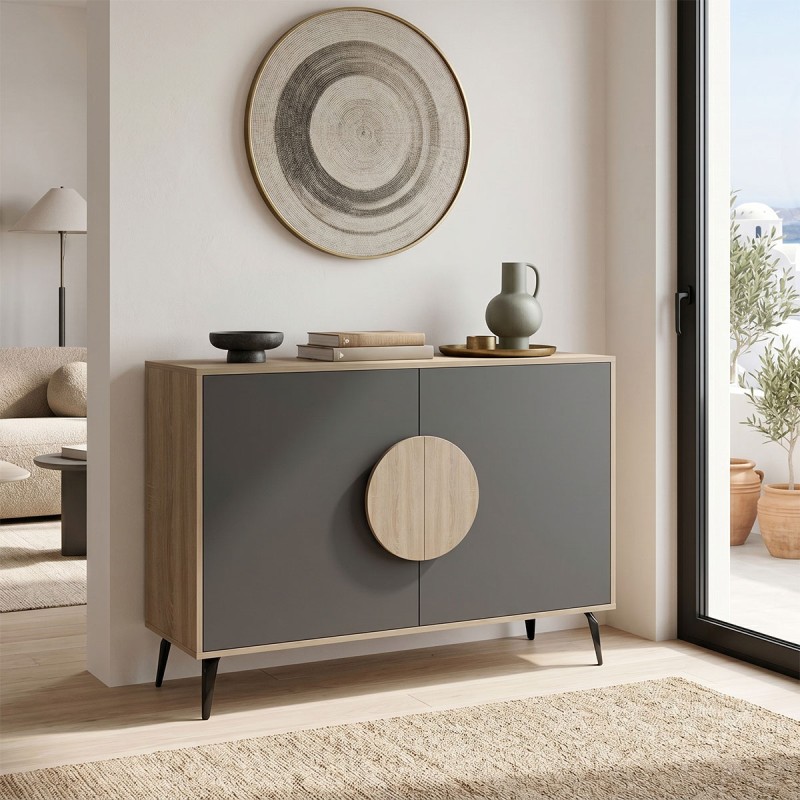 Μπουφές Gora pakoworld sonoma-ανθρακί 110x35.5x82εκ