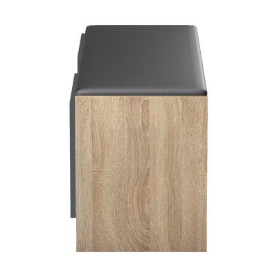 Έπιπλο εισόδου σκαμπό-παπουτσοθήκη Zulla pakoworld 10 ζεύγων sonoma- ανθρακί 110x37x43εκ