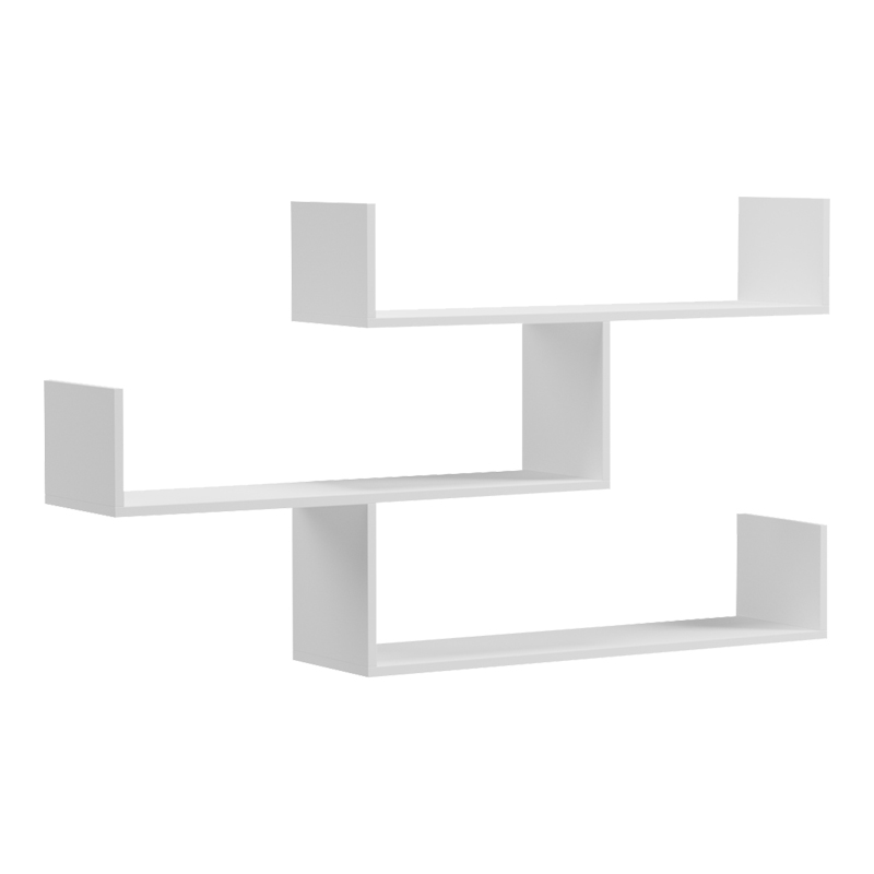 Ραφιέρα τοίχου Tiber pakoworld λευκή 120x22x67εκ