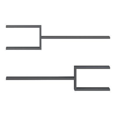 Ραφιέρα τοίχου Sumpa pakoworld 2τεμ ανθρακί 65x20x18εκ