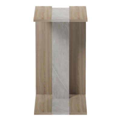 Βοηθητικό τραπέζι Muju pakoworld sonoma- μπεζ οψη μαρμάρου  30x40x55εκ