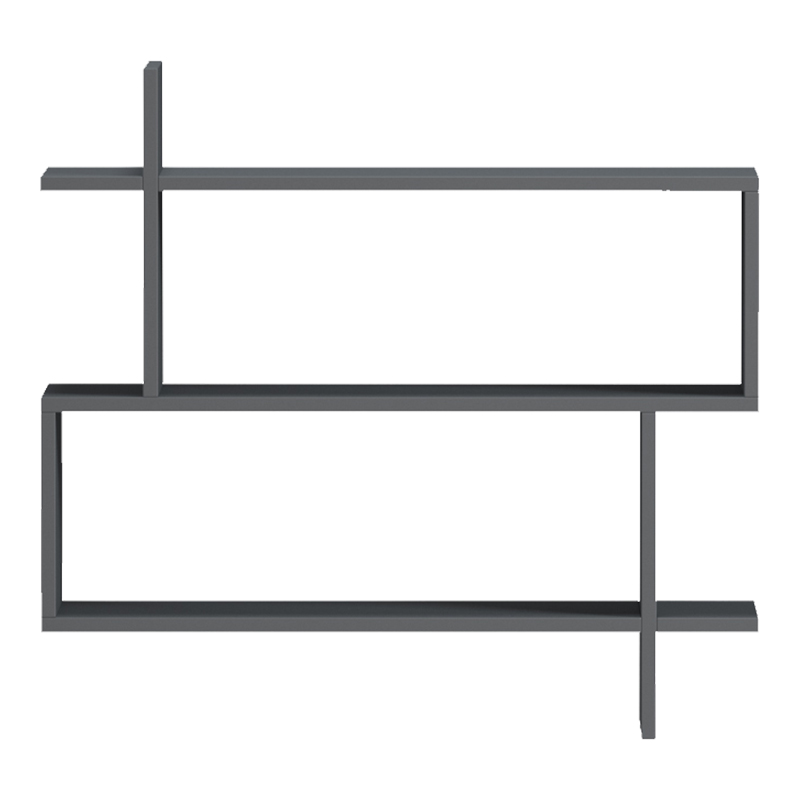 Ραφιέρα τοίχου Paralel pakoworld ανθρακί 70x22x65,5εκ