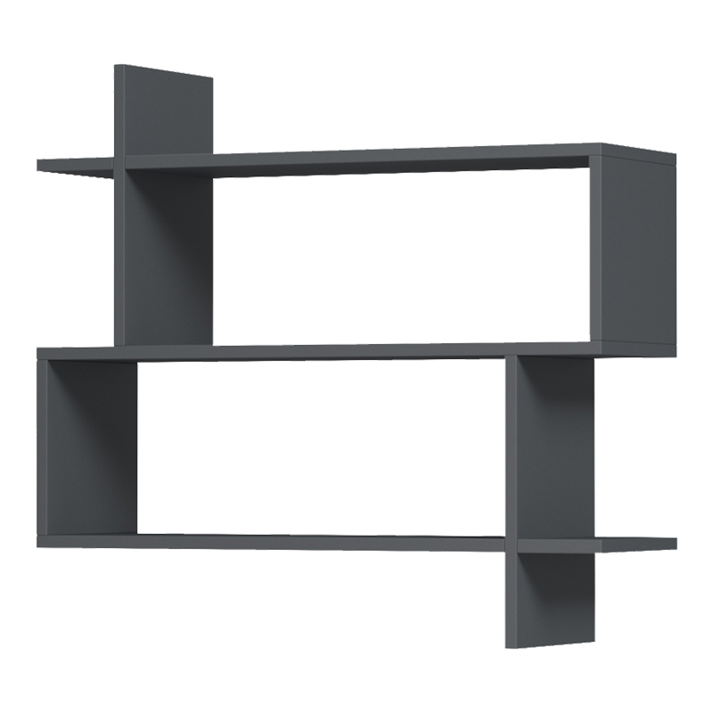 Ραφιέρα τοίχου Paralel pakoworld ανθρακί 70x22x65,5εκ