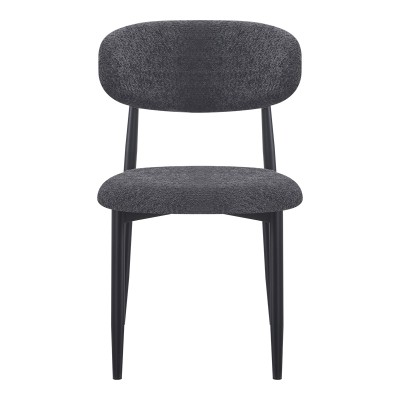 Καρέκλα Folegio pakoworld μπουκλέ σε ανθρακί απόχρωση με μαύρα πόδια 50x57x79.5εκ | 4 τμχ