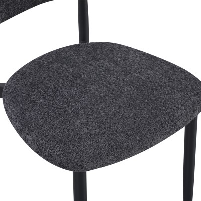 Καρέκλα Folegio pakoworld μπουκλέ σε ανθρακί απόχρωση με μαύρα πόδια 50x57x79.5εκ | 4 τμχ
