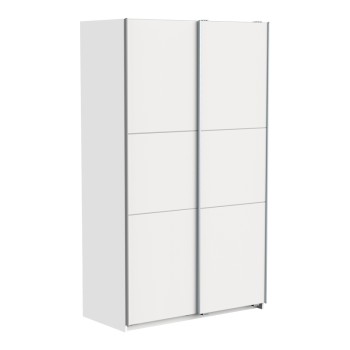 Ντουλάπα ρούχων Kawen pakoworld δίφυλλη με συρόμενες πόρτες λευκό 116.5x60x203εκ