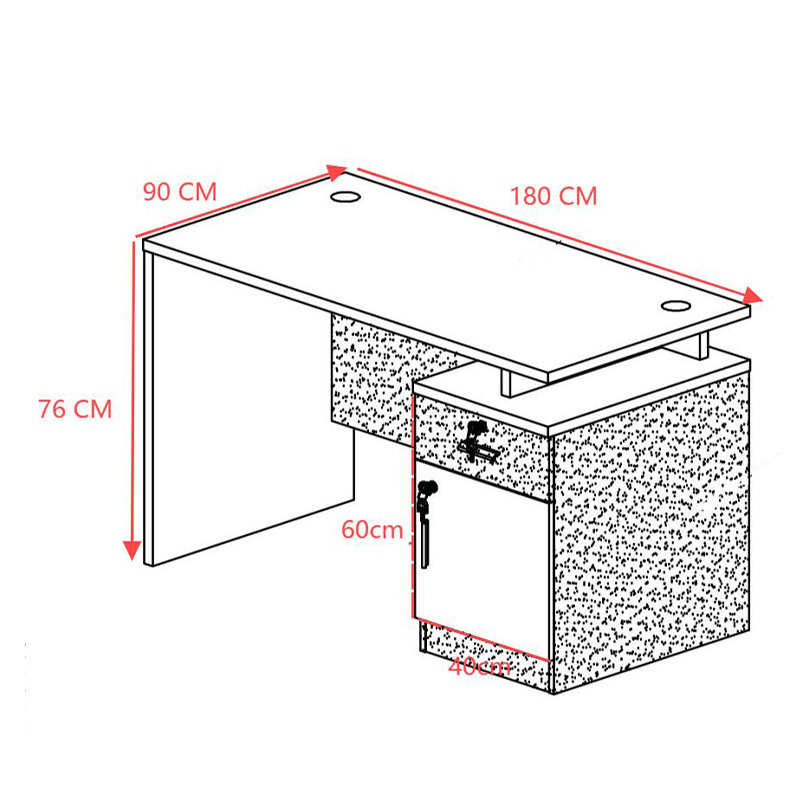 Γραφείο εργασίας επαγγελματικό Oscar pakoworld σε καρυδί-ανθρακί απόχρωση 180x90x76εκ