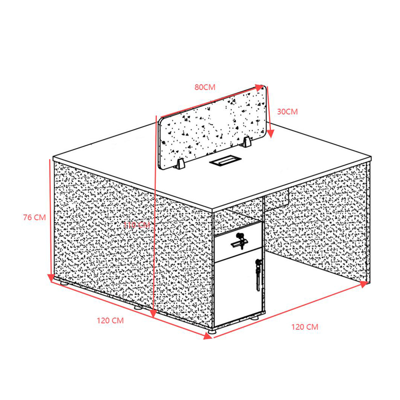 Γραφείο εργασίας επαγγελματικό 2 θέσεων Dakota pakoworld σε καρυδί-ανθρακί απόχρωση 120x120x76εκ