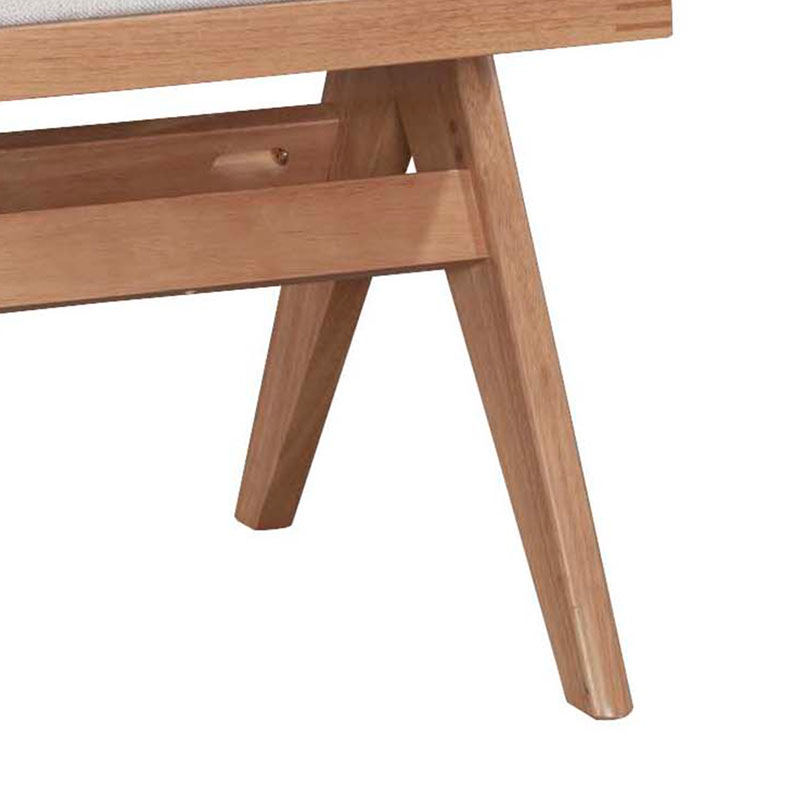 Καρέκλα Winslow pakoworld ξύλο rubberwood ανοικτό καρυδί-pvc rattan φυσικό-ύφασμα γκρι | 2 τμχ