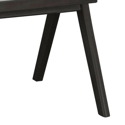 Πολυθρόνα Winslow pakoworld ξύλο rubberwood μαύρο-pvc rattan φυσικό-ύφασμα γκρι | 2 τμχ