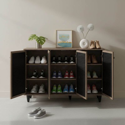 Παπουτσοθήκη-ντουλάπι Ronan pakoworld χρώμα φυσικό 105x35x66εκ