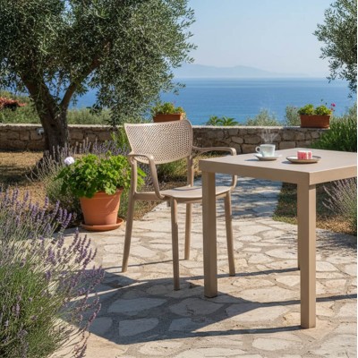 Πολυθρόνα Frontline pakoworld PP cappucino