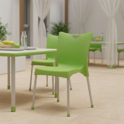 Καρέκλα Crafted pakoworld PP πράσινο-αλουμίνιο γκρι