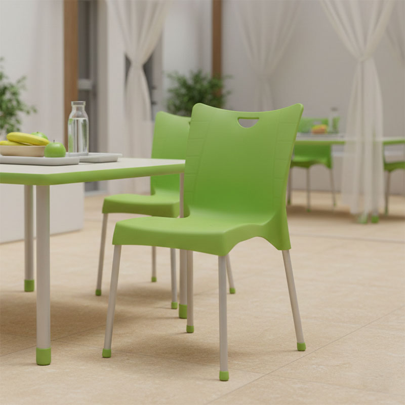 Καρέκλα Crafted pakoworld PP πράσινο-αλουμίνιο γκρι