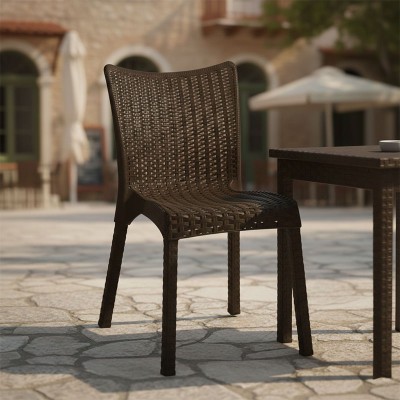 Καρέκλα Confident pakoworld PP σκούρο καφέ