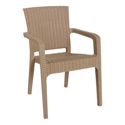 Τραπεζαρία Icoan-Halcyon pakoworld σετ 3τεμ PP σε cappuccino απόχρωση