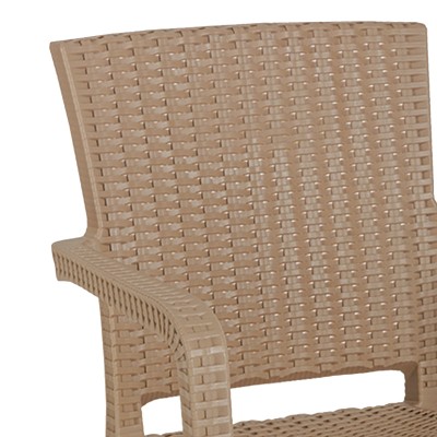 Τραπεζαρία Icoan-Halcyon pakoworld σετ 3τεμ PP σε cappuccino απόχρωση