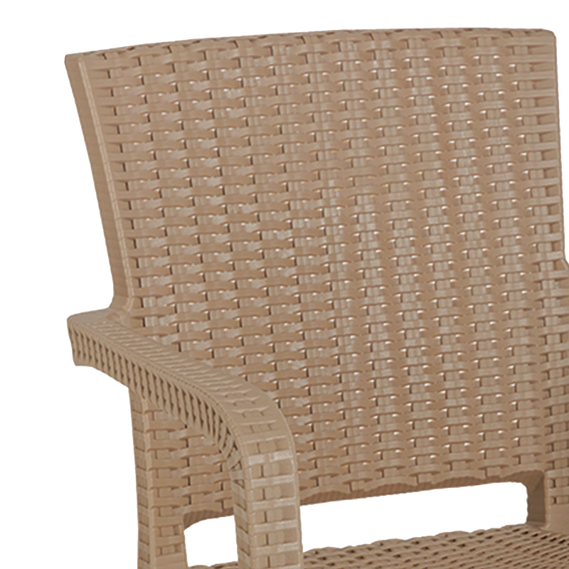 Τραπεζαρία Icoan-Halcyon pakoworld σετ 3τεμ PP σε cappuccino απόχρωση