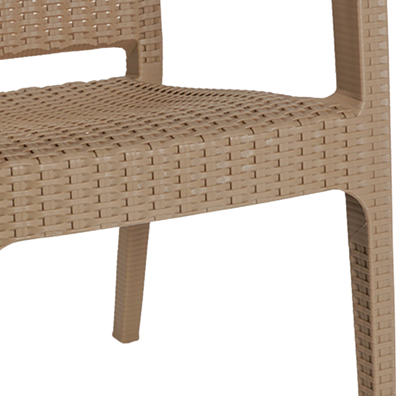 Τραπεζαρία Icoan-Halcyon pakoworld σετ 3τεμ PP σε cappuccino απόχρωση