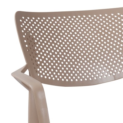 Τραπεζαρία Icon-Frontline pakoworld σετ 5τεμ PP σε cappuccino απόχρωση