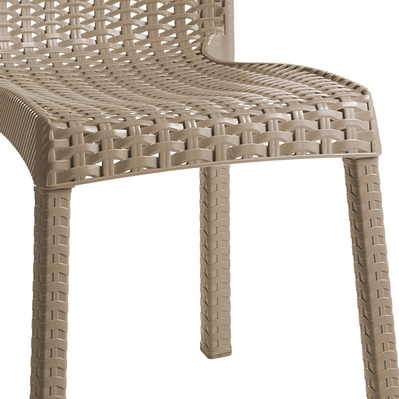 Τραπεζαρία Icon-Confident pakoworld σετ 5τεμ PP σε cappuccino απόχρωση