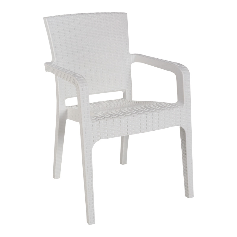 Τραπεζαρία Icon-Halcyon pakoworld σετ 5τεμ PP σε λευκή απόχρωση