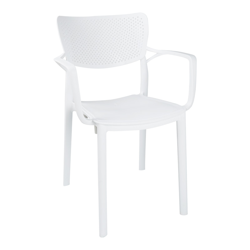 Τραπεζαρία Icon-Fontline pakoworld σετ 3τεμ PP σε λευκή απόχρωση