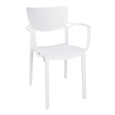 Τραπεζαρία Icon-Fontline pakoworld σετ 5τεμ PP σε λευκή απόχρωση