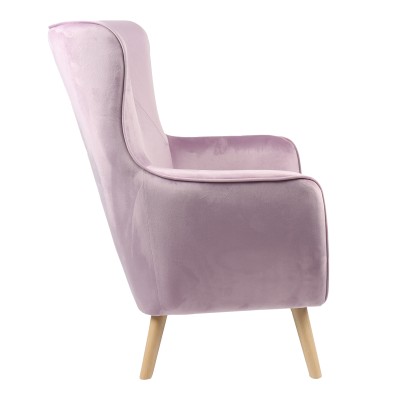 Πολυθρόνα Insicive pakoworld βελούδο σάπιο μήλο-φυσικό πόδι 72x89x105εκ