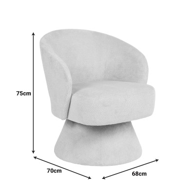 Πολυθρόνα Cioura pakoworld περιστρεφόμενη καφέ ύφασμα 70x68x75εκ