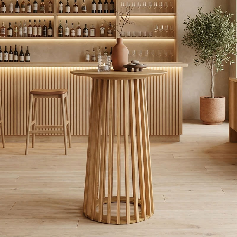 Τραπέζι μπαρ Domonic pakoworld mdf φυσικό Φ60x105εκ