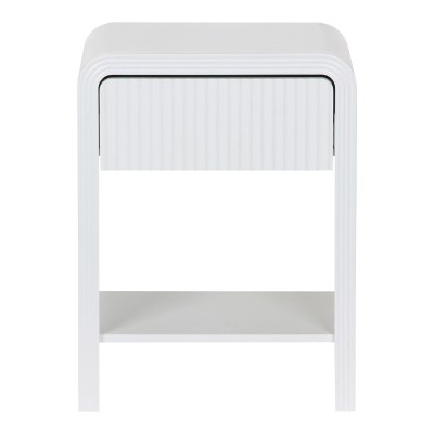 Κομοδίνο Zeplen pakoworld MDF σε λευκή απόχρωση 40x30x53εκ