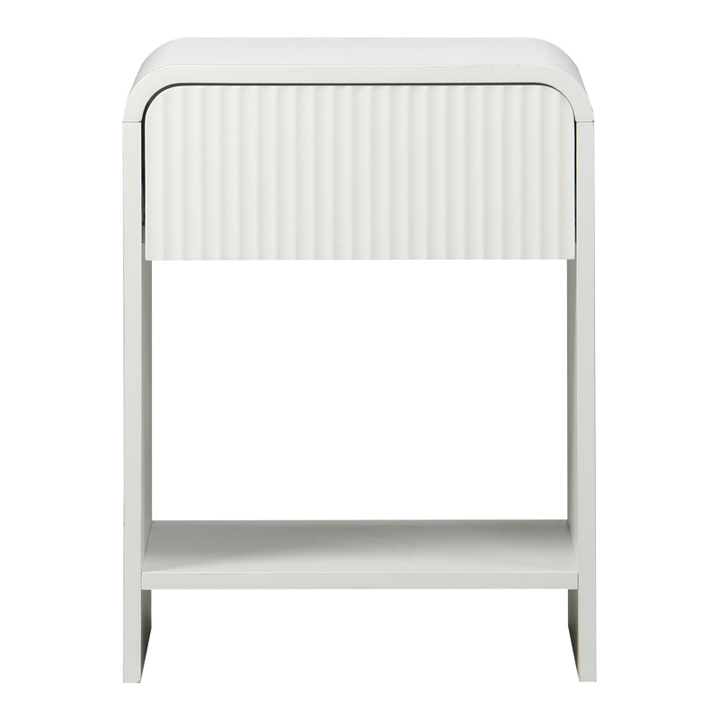 Κομοδίνο Lemperto pakoworld MDF σε λευκή απόχρωση 40x40x53εκ