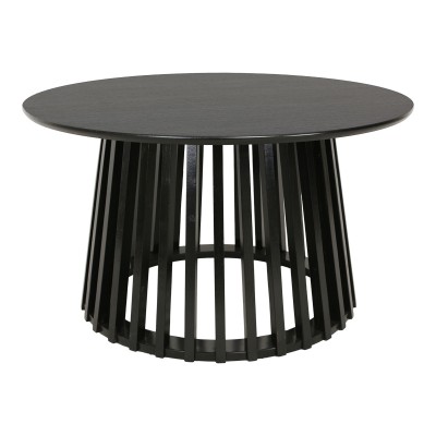 Τραπέζι σαλονιού Domonic pakoworld mdf σε μαύρη απόχρωση Φ80x45εκ