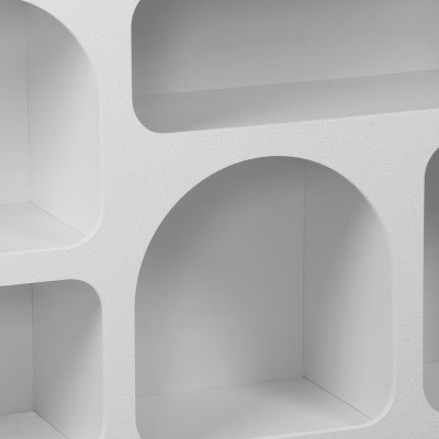 Μπουφές Emersi pakoworld με ράφια mdf σε λευκή απόχρωση 164x34x76εκ