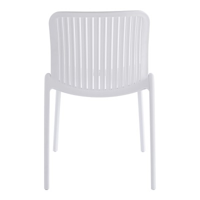 Καρέκλα Teragi στοιβαζόμενη pakoworld pp με UV protection λευκή 58x43.5x82εκ