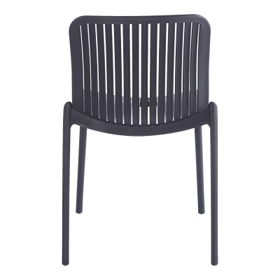 Καρέκλα Teragi στοιβαζόμενη pakoworld pp με UV protection ανθρακί 58x43.5x82εκ