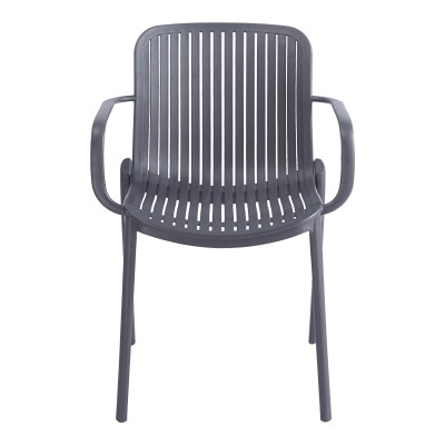 Πολυθρόνα Teragi στοιβαζόμενη pakoworld pp με UV protection ανθρακί 59x57x82εκ